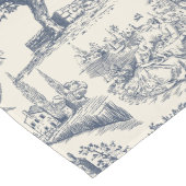 Romantisch Blauw Toile de Jouy, Franse landelijke Lange Tafelloper (Hoek)