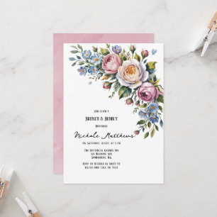 Romantisch Bloemen Boeket Brunch & Bubbly Kaart