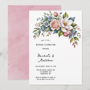 Romantisch Bloemen Boeket Huwelijksfeest Kaart