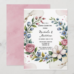 Romantisch Bloemen Boeket Huwelijksfeest Kaart