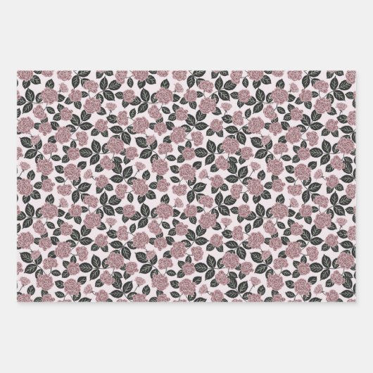 Romantisch Bloemen Hand-getrokken veelkleurig Inpakpapier Vel (Voorkant 2)