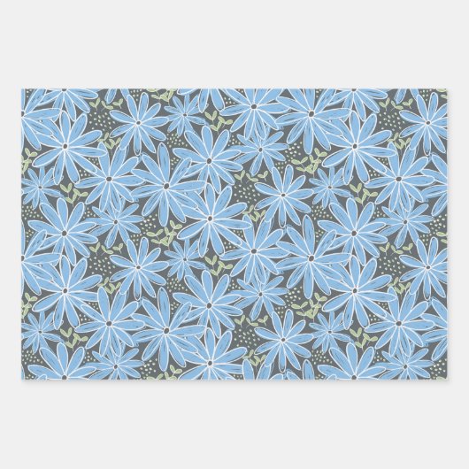 Romantisch Bloemen Hand-getrokken veelkleurig Inpakpapier Vel (Voorkant)