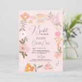 Romantisch  bloementheefeest vrijgezellenfeest kaart (Staand voorkant)