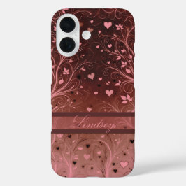 Romantisch Bloemhartpatroon iPhone 16 Hoesje