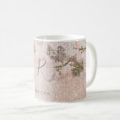 Romantisch Bloemmotief Monogram Koffiemok (Voorkant rechts)