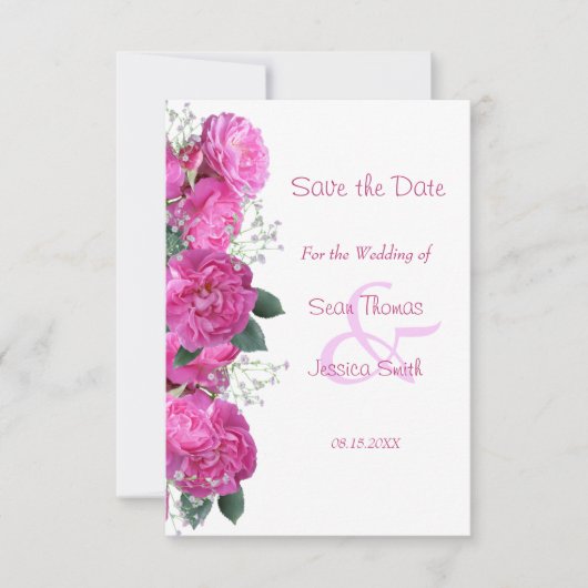 Romantisch bloemstuk bruiloft Save The Date (Voorkant)