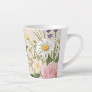 Romantisch blozend rozentuin bloemmotief latte mok