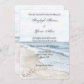 Romantisch Blue Beach Ocean Wedding Kaart (Voorkant / Achterkant)