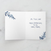 Romantisch Blue Moon Rabbit Bunny Jubileum Custom Feestdagen Kaart (Binnen)