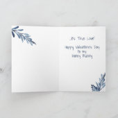 Romantisch Blue Moon Rabbit Bunny Valentijn Custom Feestdagen Kaart (Binnen)