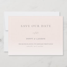 Romantisch Blush Pink Save The Date Kaart