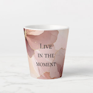Romantisch Blush Roze Goud Bloemen Latte Mok