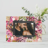 Romantisch Boeket Hot Pink Kaart (Staand voorkant)