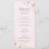 Romantisch Bord Roze Rozen Bruiloft Menu (Voorkant)