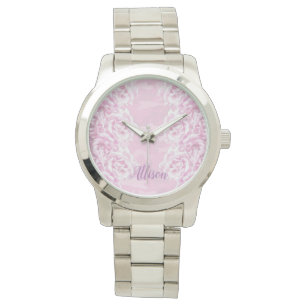 Romantisch bord roze rozen op roze camouflage horloge