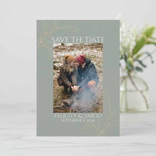 Romantisch bos Bewaar de datum Save The Date (Staand voorkant)