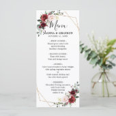 Romantisch Bourgondië rood blozend Roos bloemige g Menu (Staand voorkant)