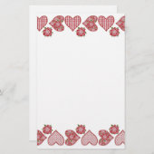 Romantisch briefpapier: harten en rode rozen briefpapier (Voorkant / Achterkant)