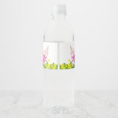 Romantisch Bright Wildflower Script Baby shower Waterfles Etiket (Achterkant)