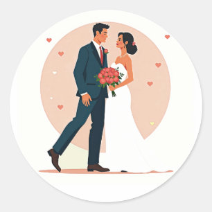 Romantisch bruidspaar Sticker