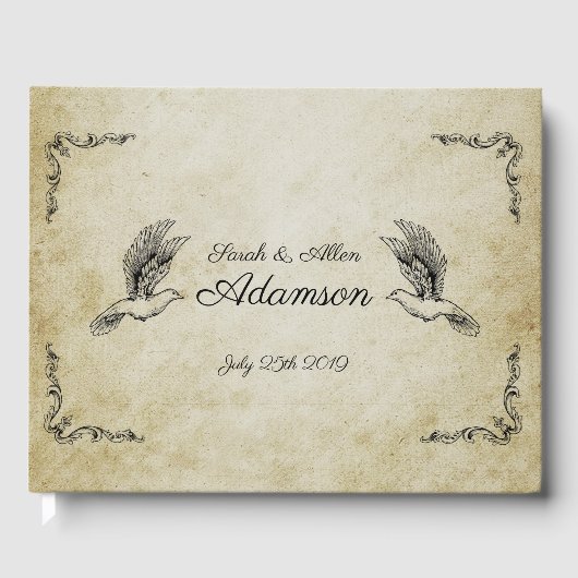  romantisch bruiloft gastenboek (Voorkant)