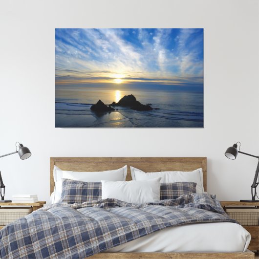 Romantisch Californië zonsondergang - omwikkeld ca Canvas Afdruk (Insitu (Slaapkamer))