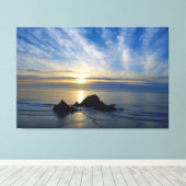 Romantisch Californië zonsondergang - omwikkeld ca Canvas Afdruk (Insitu (Houten vloer))