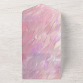 Romantisch Chic Pearl Pink All In One Uitnodiging (Buitenkant)