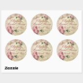  romantisch chic Vrijgezellenfeest dank u Ronde Sticker (Vel)