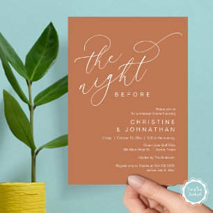 Romantisch de avond voor bruiloft repetitie diner kaart