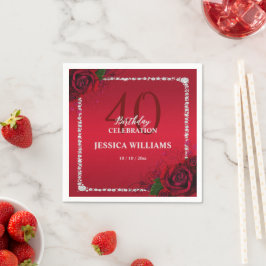 Romantisch Decoratief Rozen Verjaardagsfeest Servet