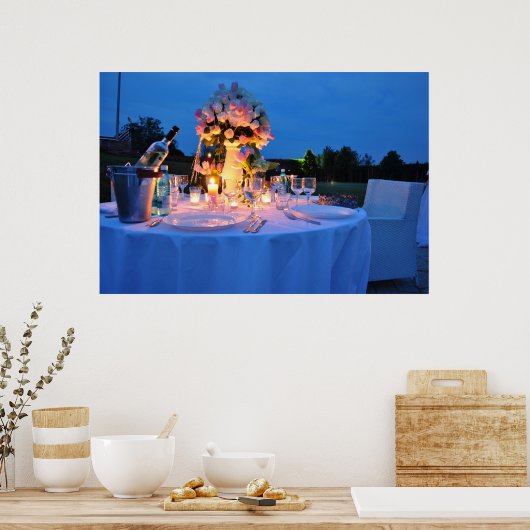 romantisch diner poster (Keuken)