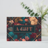 Romantisch Donker Bloemen Zakelijk Cadeaubon (Staand voorkant)