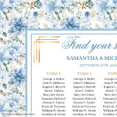 Romantisch Dusty Blue Gold Boho Zitplaatskaart Poster