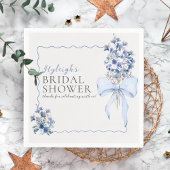 Romantisch Dusty Blue Ribbon Bow Custom Servet