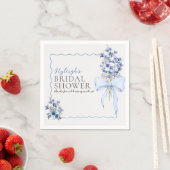 Romantisch Dusty Blue Ribbon Bow Custom Servet (Insitu)