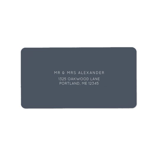 Romantisch Dusty Blue Wedding Return Label (Voorkant)