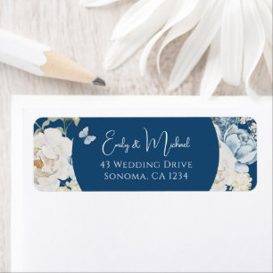 Romantisch Dusty Blue Welkom Bloemen Huwelijk Etiket