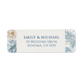 Romantisch Dusty Blue Welkom Bloemen Huwelijk Etiket (Voorkant)