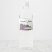 Romantisch Dusty Mauve Roos Elegante bruiloft Waterfles Etiket (Voorkant)