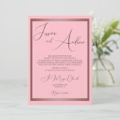 Romantisch Dusty Pink & Roos Gold Wedding Kaart (Staand voorkant)