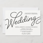 Romantisch Eenvoudig Bruiloft zwart-wit Kaart (Voorkant)