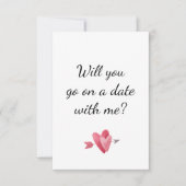 Romantisch eerste date-hartaanzoek kaart (Voorkant)