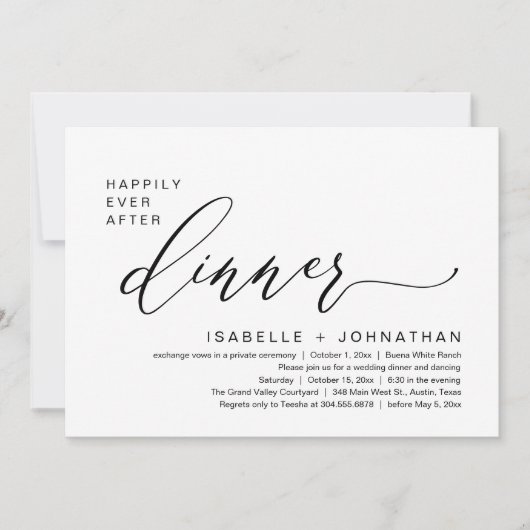 Romantisch Einde-Gelukkig-Diner Vlucht Huwelijksfe Kaart (Voorkant)