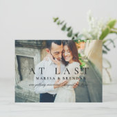 Romantisch Eindfoto Zwart Witte Bruiloft Save The Date (Staand voorkant)