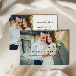 Romantisch Eindfoto Zwart Witte Bruiloft Save The Date