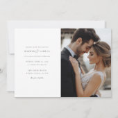 Romantisch Elegant 2 foto bruiloft Kaart (Achterkant)