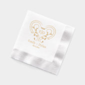 Romantisch elegant monogram folie servetten (Links)