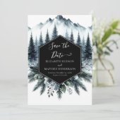 Romantisch Elegant Mountain Wedding Save The Date (Staand voorkant)