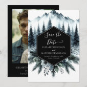 Romantisch Elegant Mountain Wedding Save The Date (Voorkant / Achterkant)